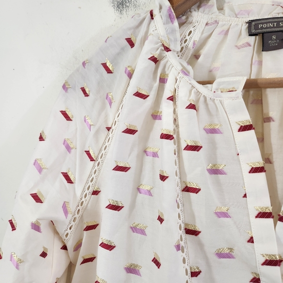 J. Crew White and Pink Patterned Blouse - Picture 3 of 8